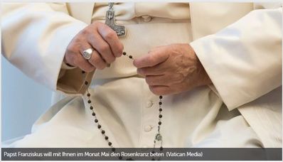 Papst ruft zum Rosenkranzgebet auf